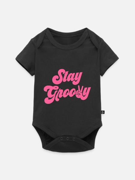 Stay Groovy - Baby Premium Kurzarmbody - Schwarz