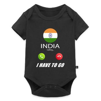 India calls lusiger flags saying - Baby Premium short-sleeve bodysuit - black - Front