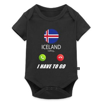 Iceland calls lusiger flags saying - Baby Premium short-sleeve bodysuit - black - Front