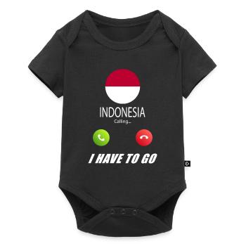 Indonesia calls lusiger flags slogan - Baby Premium short-sleeve bodysuit - black - Front