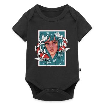 Girls with Koi - Baby Premium short-sleeve bodysuit - black - Front