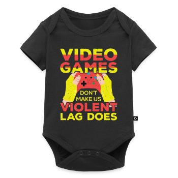 Games Dont Make Us Violent Lag Does - Baby Premium short-sleeve bodysuit - black - Front