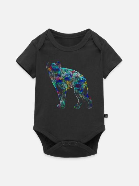 Hyäne - Baby Premium Kurzarmbody - Schwarz