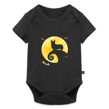 Corgi Halloween - Baby Premium Kurzarmbody - Schwarz - Vorne