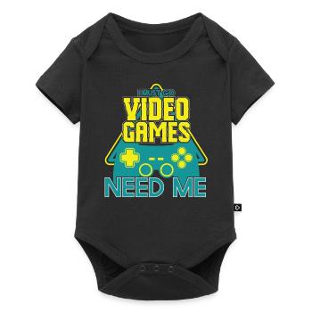 Must Go Video Games Need Me - Baby Premium short-sleeve bodysuit - black - Front