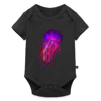 Qualle - Baby Premium Kurzarmbody - Schwarz - Vorne