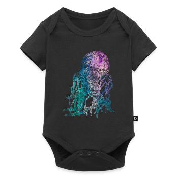 Qualle - Baby Premium Kurzarmbody - Schwarz - Vorne