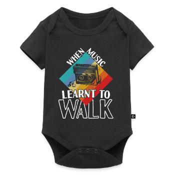 Music Learnt To Walk Walkman - Baby Premium short-sleeve bodysuit - black - Front