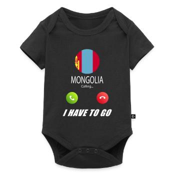 Mongolia calls lusiger flags saying - Baby Premium short-sleeve bodysuit - black - Front