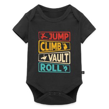 Jump Climb Vault Roll Traceur Parkour - Baby Premium short-sleeve bodysuit - black - Front