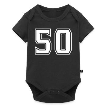 50 Weiss Simpel Design - Baby Premium Kurzarmbody - Schwarz - Vorne