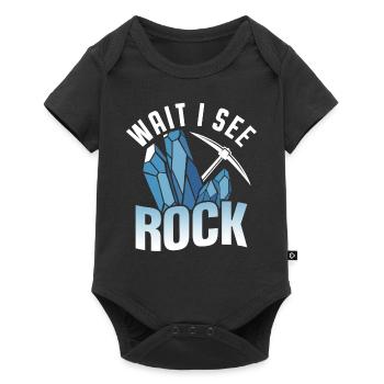 Waiting I See A Rock Profession Geology Geologist - Baby Premium short-sleeve bodysuit - black - Front