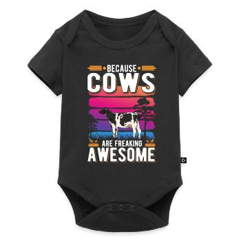 Because Cows are freaking awesome Kühe Kuh - Baby Premium Kurzarmbody - Schwarz - Vorne