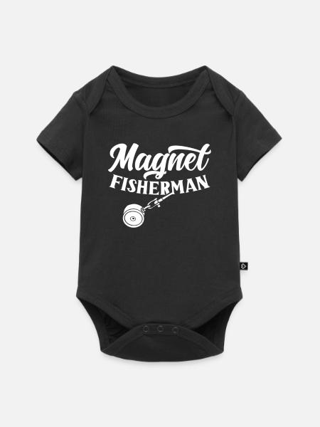Magnetfischer Magnetfischen Magnet - Baby Premium Kurzarmbody - Schwarz
