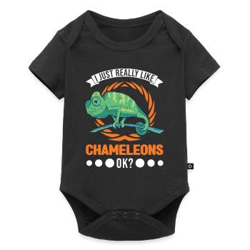 Chameleon Cadeau Caméléon - Body à manches courtes Premium Bébé - noir - Devant
