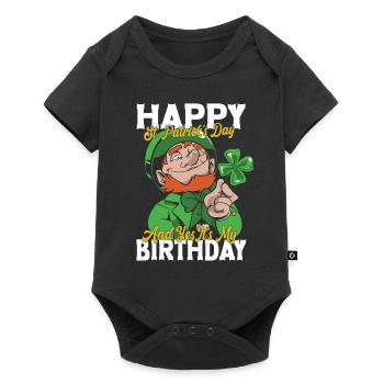 Joyeux jour de la Saint-Patrick mon anniversaire - Body à manches courtes Premium Bébé - noir - Devant