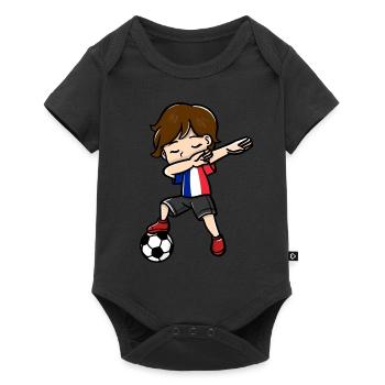 Dabbing Young Football Players French Flag - Baby Premium short-sleeve bodysuit - black - Front