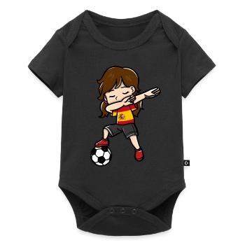 Dabbing Girls Football Player Drapeau espagnol - Body à manches courtes Premium Bébé - noir - Devant
