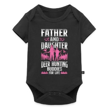 Buck Deer Hunting Hunter Father - Baby Premium short-sleeve bodysuit - black - Front