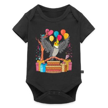 Bird Birthday Gift Cockatiel - Baby Premium short-sleeve bodysuit - black - Front