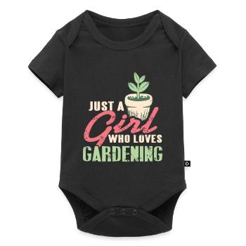 Just A Girl Who Loves Gardening Vintage T-Shirt - Baby Premium short-sleeve bodysuit - black - Front