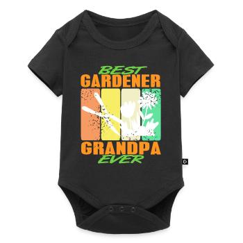 Retro Vintage Best Gardener Grandpa Ever Present - Baby Premium Kurzarmbody - Schwarz - Vorne