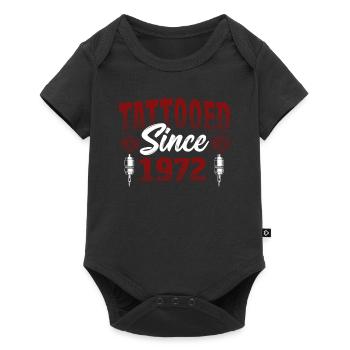 Tattooed Since 1972 Red Rose Theme Tattoo Ink - Baby Premium short-sleeve bodysuit - black - Front