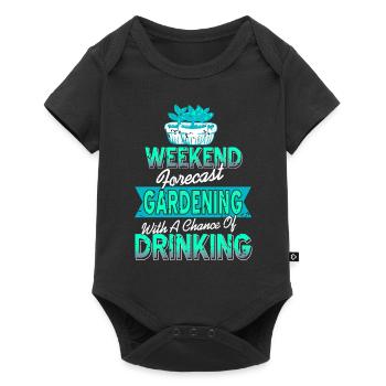 Gardening With A Chance Of Drinking Funny Present - Baby Premium Kurzarmbody - Schwarz - Vorne