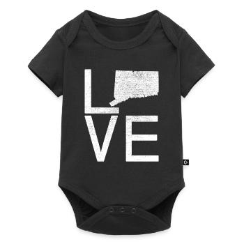 USA State - Love Map Connecticut - Baby Premium Kurzarmbody - Schwarz - Vorne