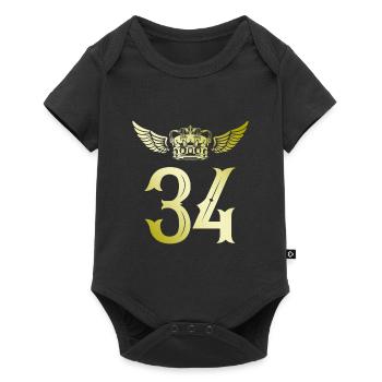 34 Zahl Krone - Baby Premium Kurzarmbody - Schwarz - Vorne