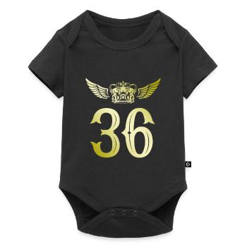 36 Number crown - Baby Premium short-sleeve bodysuit - black - Front