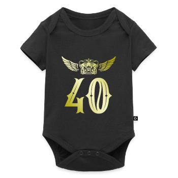 40 Number crown - Baby Premium short-sleeve bodysuit - black - Front
