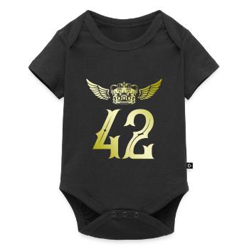42 Number crown - Baby Premium short-sleeve bodysuit - black - Front