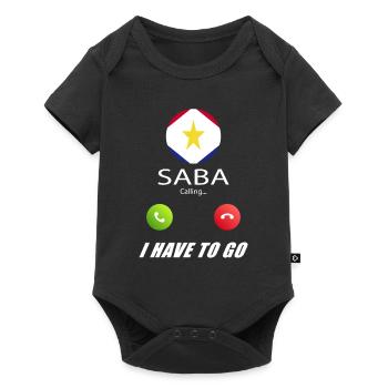 Saba ruft an Lusiger Flaggen Spruch - Baby Premium Kurzarmbody - Schwarz - Vorne