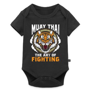 Muay Thai Die Kunst des Kämpfens - Thai Boxing - Baby Premium Kurzarmbody - Schwarz - Vorne