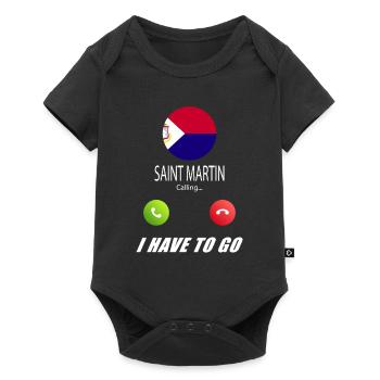 Saint-Martin appelle aux drapeaux Lusiger en disant - Body à manches courtes Premium Bébé - noir - Devant