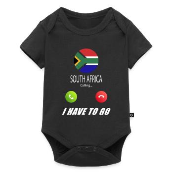 Südafrika ruft an Lusiger Flaggen Spruch - Baby Premium Kurzarmbody - Schwarz - Vorne