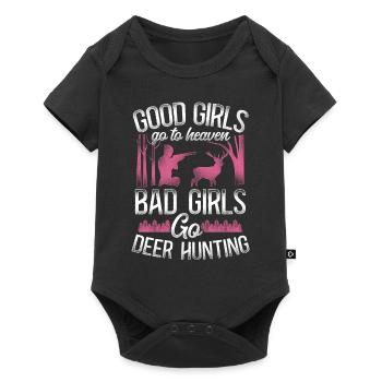 Cerf cerf chasse chasseur fille - Body à manches courtes Premium Bébé - noir - Devant