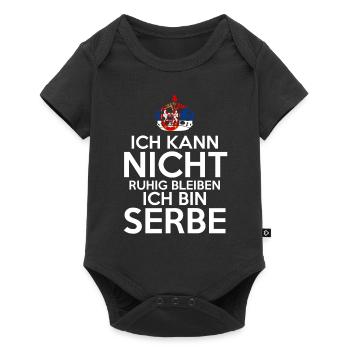 Serbien Serbe Serbisches - Baby Premium Kurzarmbody - Schwarz - Vorne