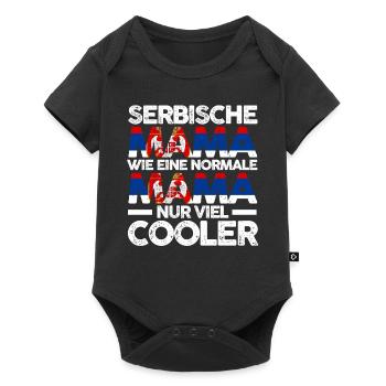 Serbin Serbische Mama Serbien Mutter - Baby Premium Kurzarmbody - Schwarz - Vorne