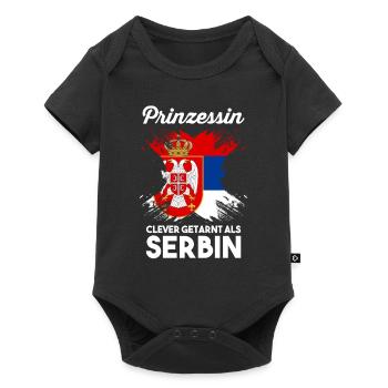 Prinzessin Serbe Serbisches Serbien - Baby Premium Kurzarmbody - Schwarz - Vorne
