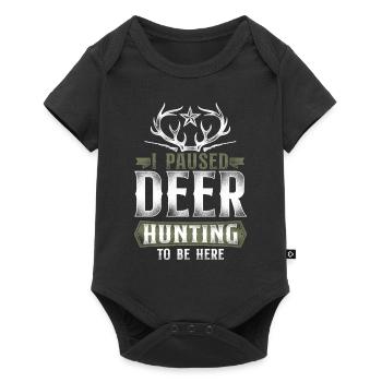 Buck Deer Hunting Hunter Vintage - Baby Premium Kurzarmbody - Schwarz - Vorne