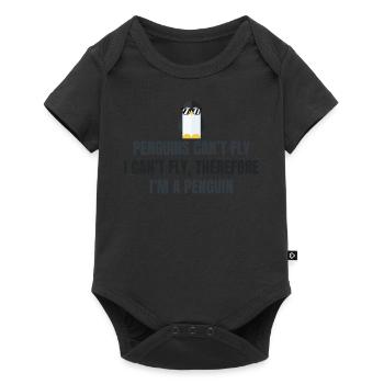 Pinguin-Natur - Baby Premium Kurzarmbody - Schwarz - Vorne
