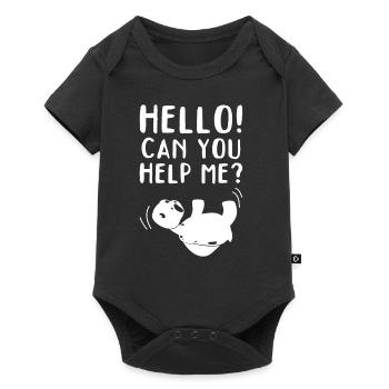 Turtle Funny Hallo! Kannst du mir helfen? Lustige - Baby Premium Kurzarmbody - Schwarz - Vorne