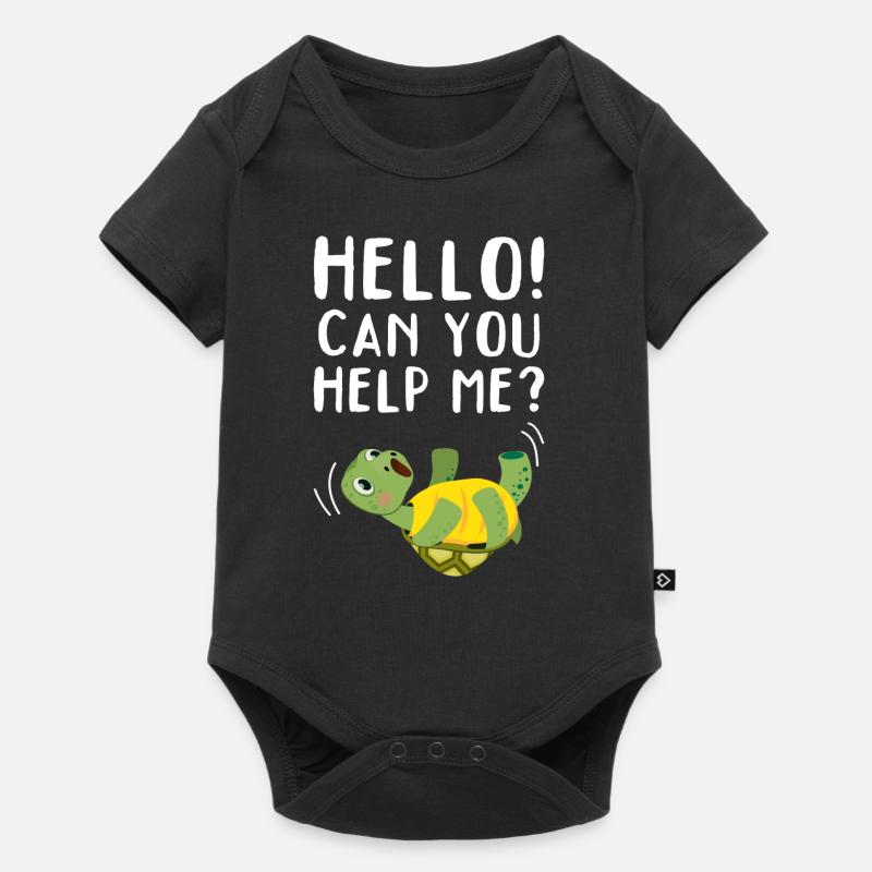 Turtle Funny Turtle Lover - Kannst du mir helfen? - Baby Premium Kurzarmbody - Schwarz