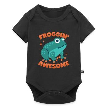 Jeu de mots de grenouille - Body à manches courtes Premium Bébé - noir - Devant