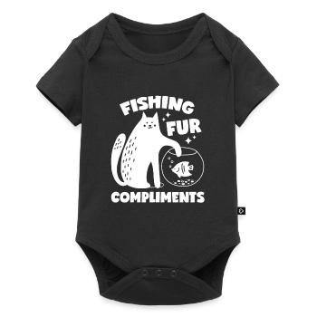 Cat and Fish: Fishing For Compliments - Baby Premium short-sleeve bodysuit - black - Front