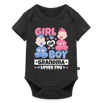 Fille ou garçon grand-mère vous aime - sexe de la - Body à manches courtes Premium Bébé - noir - Devant