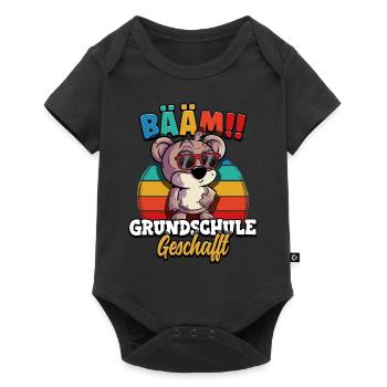 Bääm Grundschule Geschafft - Baby Premium Kurzarmbody - Schwarz - Vorne