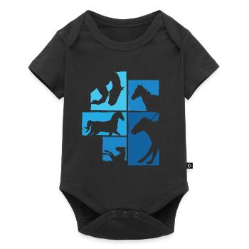 Horses, riders, equestrian design - Baby Premium short-sleeve bodysuit - black - Front